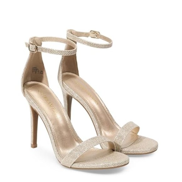 Women’s Glitter Ankle Strap Stiletto Heels – Open Toe Sandals - Picture 2 of 5